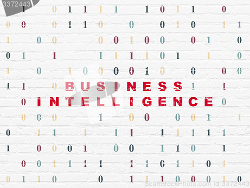 Image of Finance concept: Business Intelligence on wall background