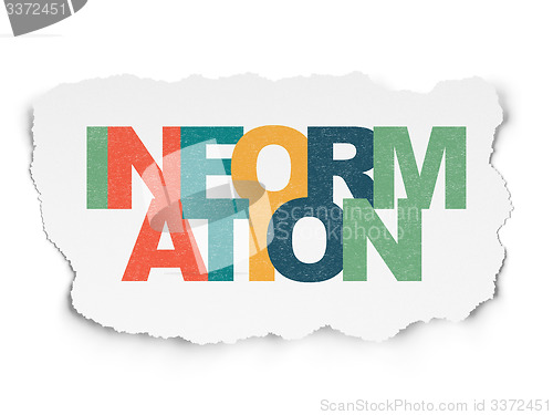 Image of Data concept: Information on Torn Paper background