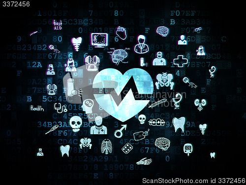 Image of Healthcare concept: Heart on Digital background