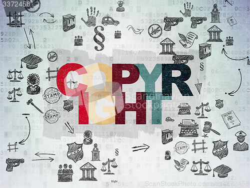 Image of Law concept: Copyright on Digital Paper background