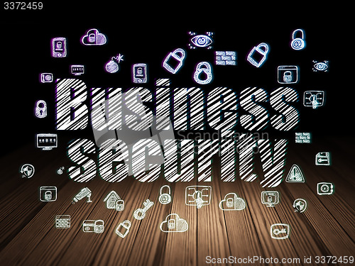 Image of Protection concept: Business Security in grunge dark room