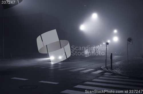 Image of Foggy evening in the city