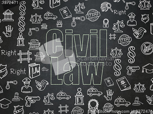 Image of Law concept: Civil Law on School Board background