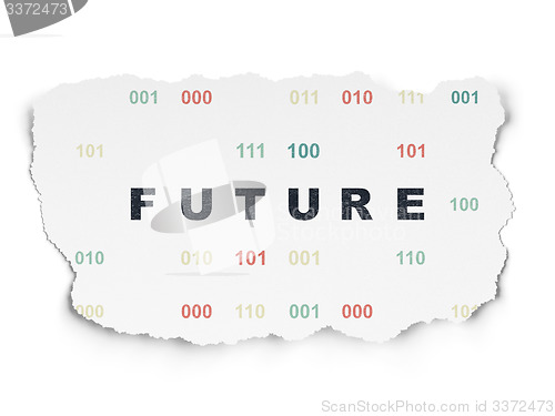 Image of Timeline concept: Future on Torn Paper background