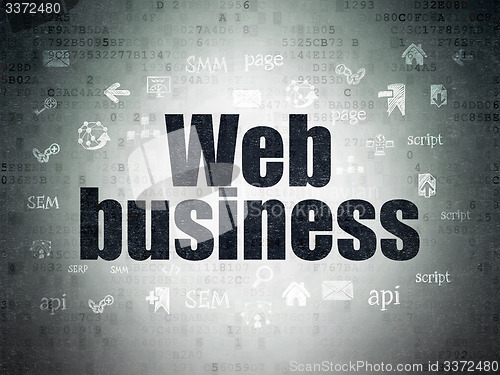 Image of Web development concept: Web Business on Digital Paper background