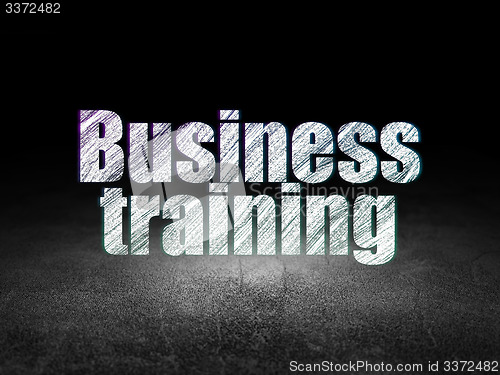 Image of Learning concept: Business Training in grunge dark room