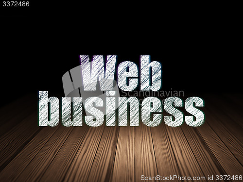 Image of Web design concept: Web Business in grunge dark room