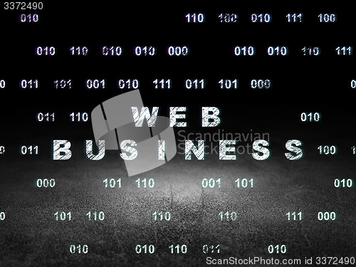 Image of Web development concept: Web Business in grunge dark room