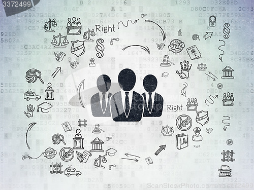 Image of Law concept: Business People on Digital Paper background