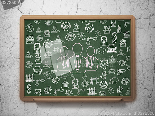 Image of Law concept: Business People on School Board background