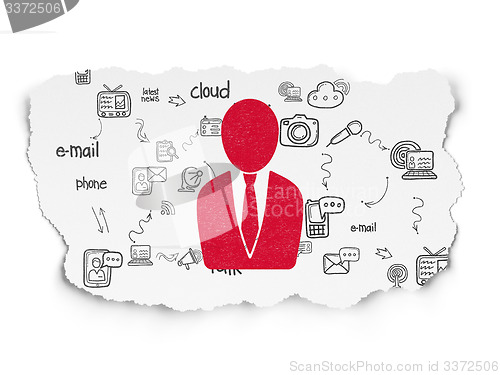 Image of News concept: Business Man on Torn Paper background
