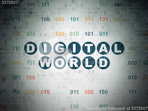 Image of Information concept: Digital World on Digital Paper background