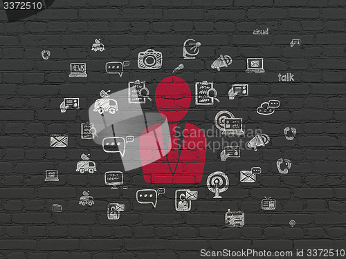 Image of News concept: Business Man on wall background