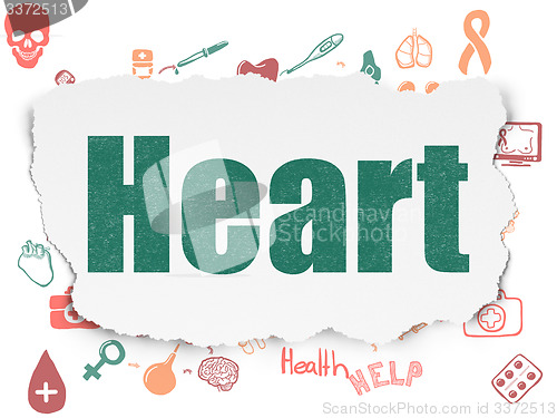 Image of Healthcare concept: Heart on Torn Paper background