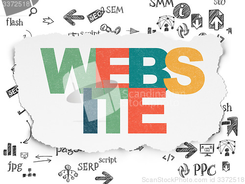 Image of Web design concept: Website on Torn Paper background