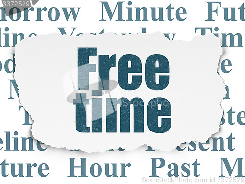 Image of Timeline concept: Free Time on Torn Paper background