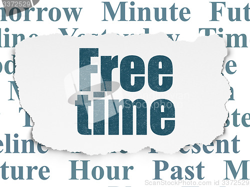 Image of Timeline concept: Free Time on Torn Paper background