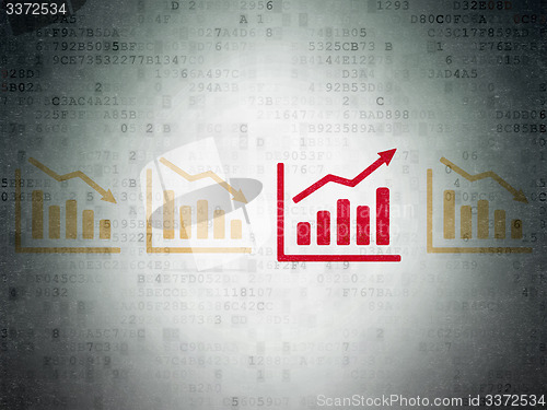 Image of Business concept: growth graph icon on Digital Paper background