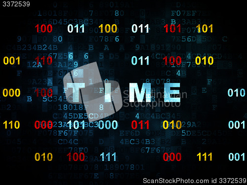 Image of Time concept: Time on Digital background