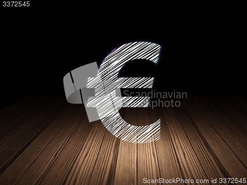 Image of Banking concept: Euro in grunge dark room