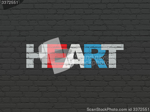 Image of Medicine concept: Heart on wall background