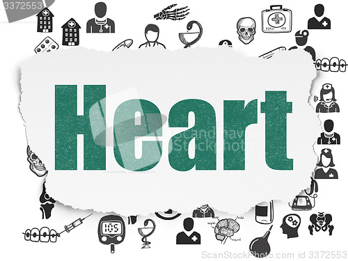 Image of Healthcare concept: Heart on Torn Paper background