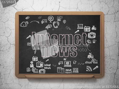 Image of News concept: Internet News on School Board background
