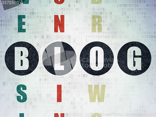 Image of Web development concept: word Blog in solving Crossword Puzzle