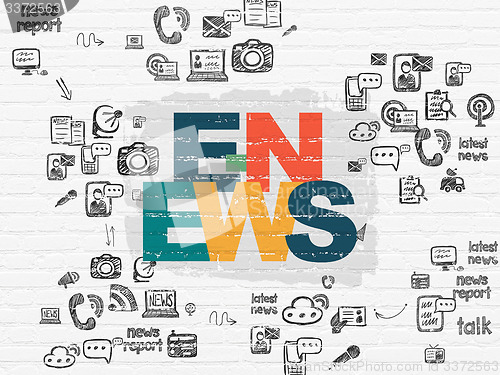 Image of News concept: E-news on wall background