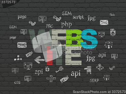 Image of Web development concept: Website on wall background
