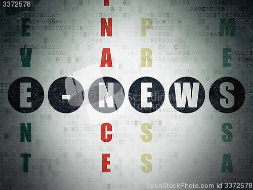 Image of News concept: word E-news in solving Crossword Puzzle