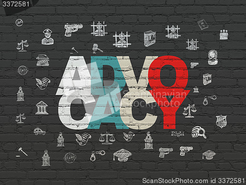 Image of Law concept: Advocacy on wall background