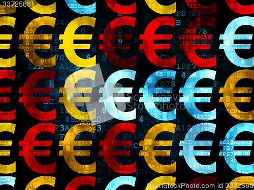 Image of Banking concept: Euro icons on Digital background