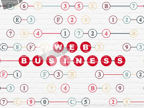 Image of Web design concept: Web Business on wall background