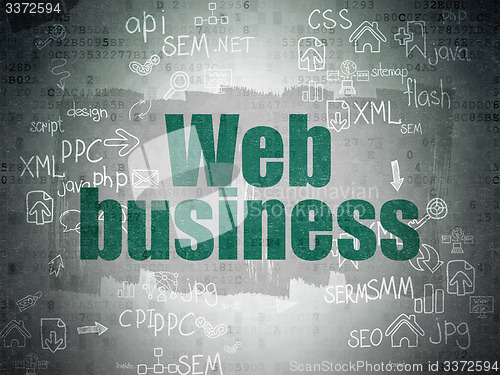 Image of Web development concept: Web Business on Digital Paper background