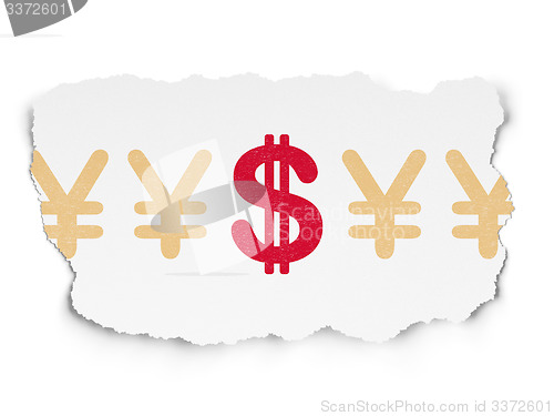 Image of Banking concept: dollar icon on Torn Paper background