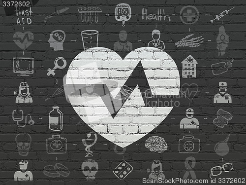 Image of Medicine concept: Heart on wall background