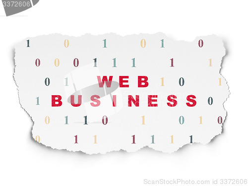 Image of Web design concept: Web Business on Torn Paper background