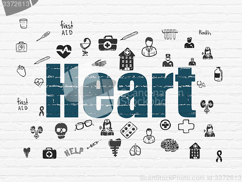 Image of Health concept: Heart on wall background