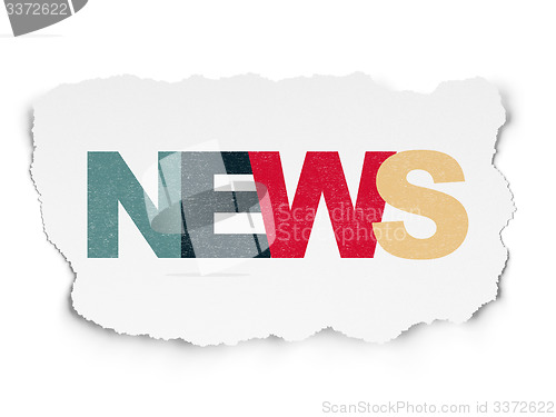 Image of News concept: News on Torn Paper background