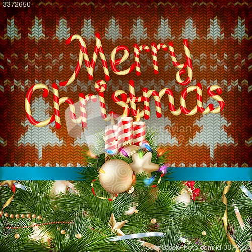 Image of Knitted Christmas background. EPS 10