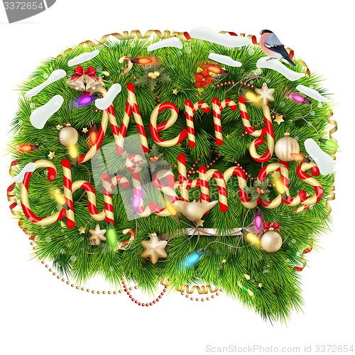 Image of Merry Christmas Speech Bubble. EPS 10