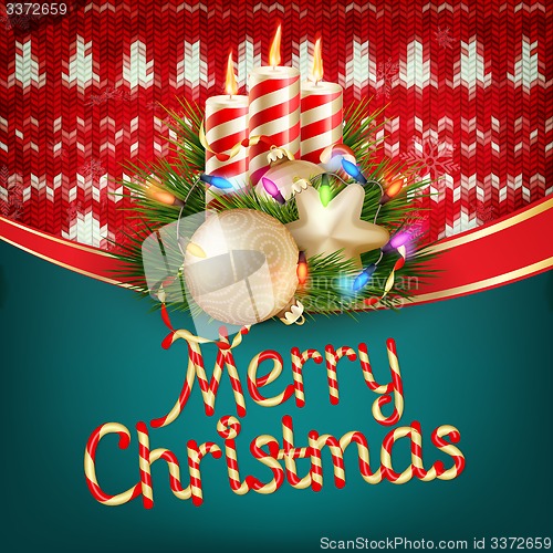Image of Knitted Christmas background. EPS 10