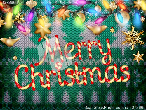 Image of Knitted Christmas background. EPS 10