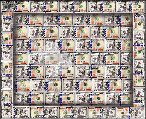 Image of Frame from the dollars on the dollar background