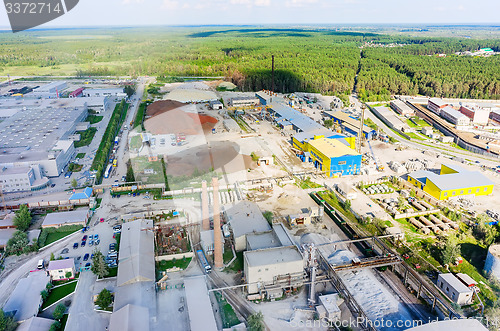 Image of Bird\'s eye view on plant of construction materials