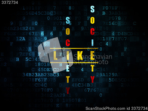Image of Social media concept: word Like in solving Crossword Puzzle