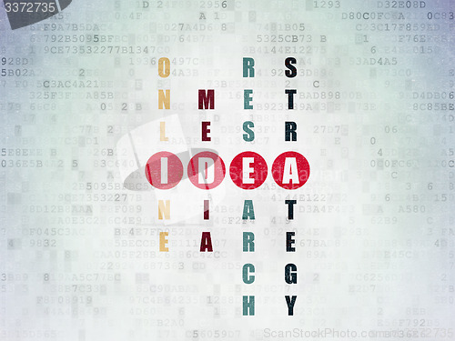 Image of Advertising concept: word Idea in solving Crossword Puzzle