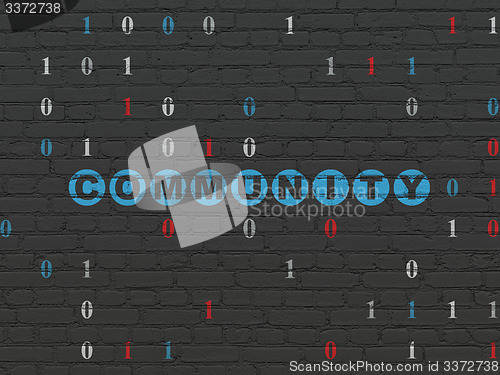Image of Social media concept: Community on wall background