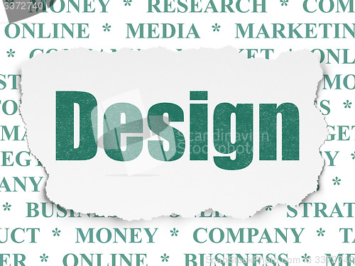 Image of Marketing concept: Design on Torn Paper background